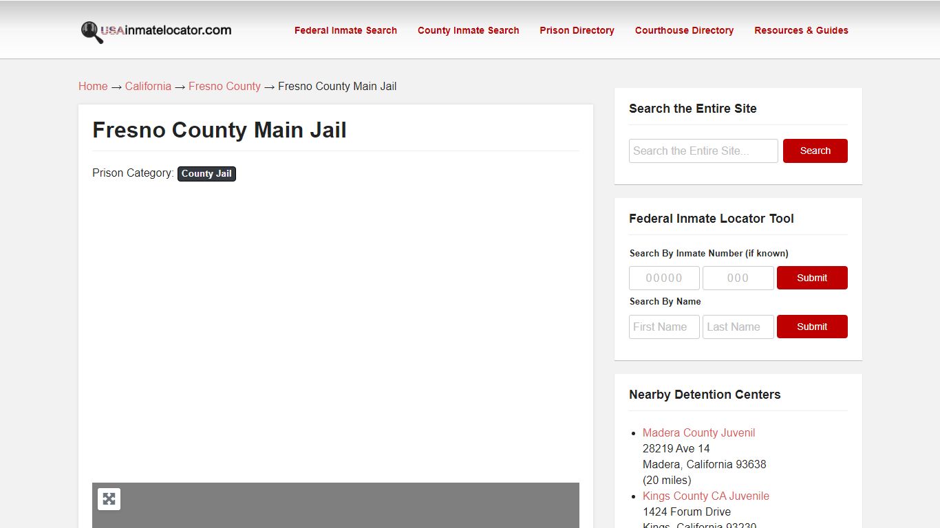 Fresno County Main Jail | USA Inmate Locator
